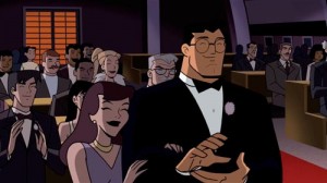 Clark Kent and... Lois Lane? Lana Lang? ...at the wedding of Bruce Wayne and Selena Kyle