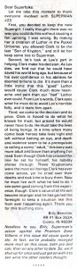 Letter from Billy Beechler on SUPERMAN (Vol. 2) #22